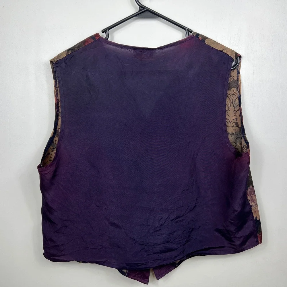 Vintage Anxiety‎ Womens Floral Vest Size M Boho Cottagecore Whimsy